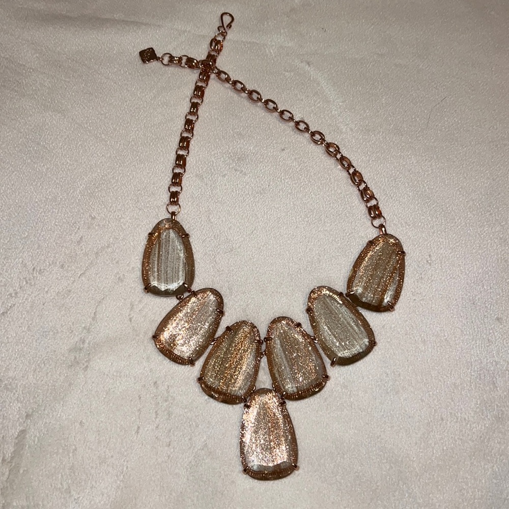 Kendra Scott Harlow Rose Gold Gold Dusted Glass Necklace